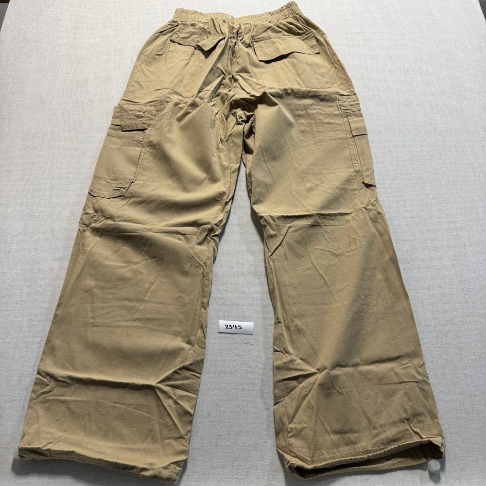 IFFEI Cargo Pants Women Medium Khaki Tan Wide Leg Utility Trousers